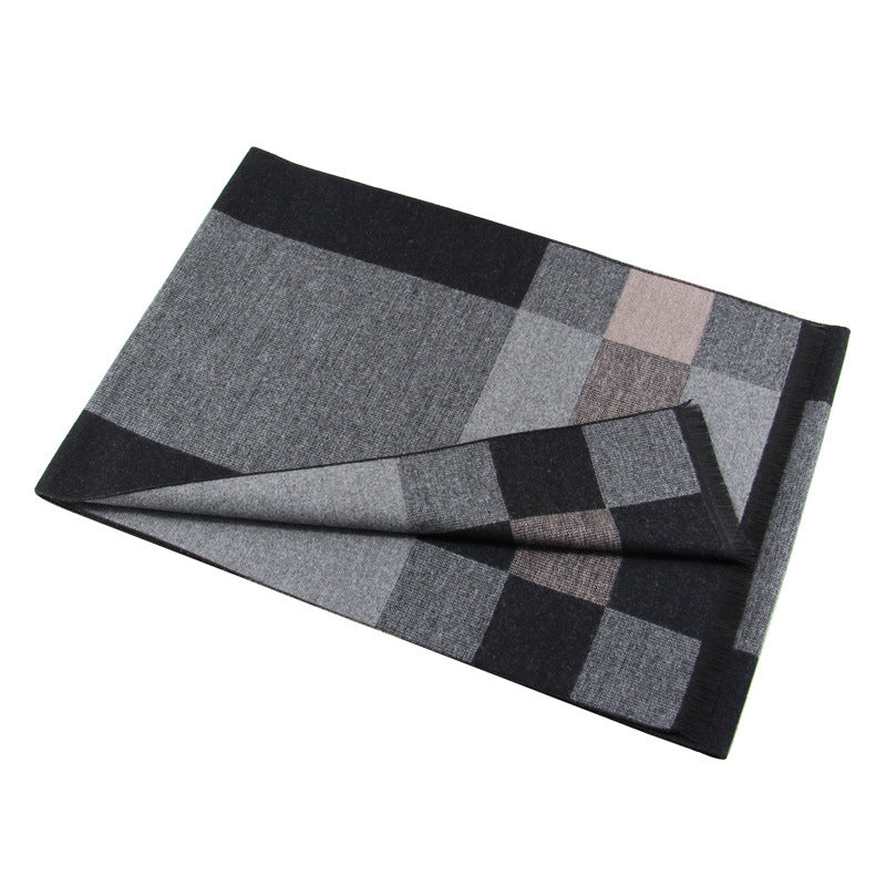 Men's Fashion Casual Knitted Jacquard Warm Scarf