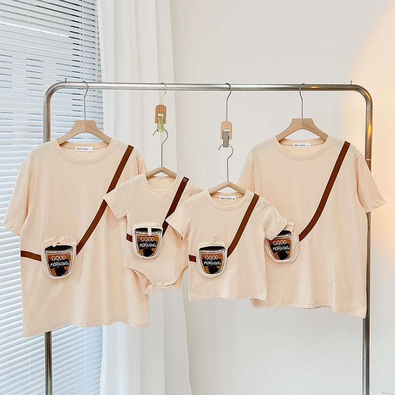 Baby Hayi A Family Of Three Or Four Mother And Daughter In Foreign Style Short-sleeved T-shirt