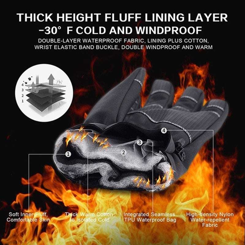 Winter Gloves Touchscreen Non-Slip Unisex Waterproof Windproof Warm Cycling Ski Sports Gloves Women Men - globaltradeleader