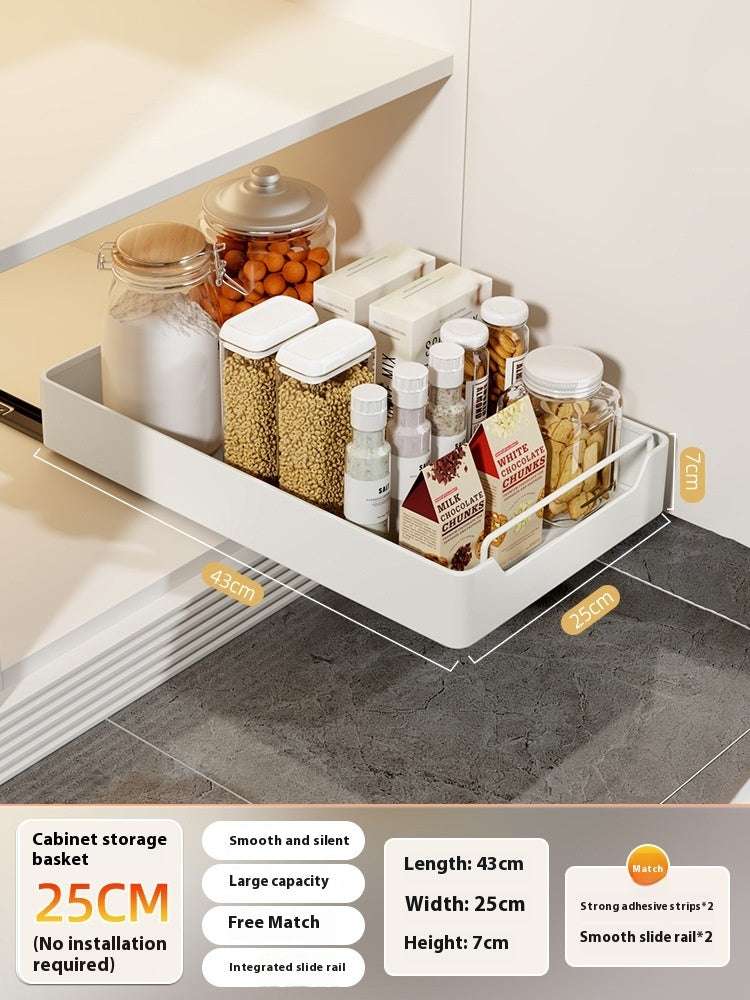Pull-out Cookware Storage Rack Tableware Finishing Box - globaltradeleader