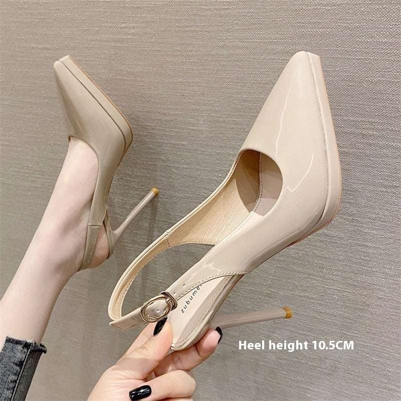 Pointed-toe Stiletto Shoes Sexy Super High Heel Toe Cap Slingback Sandals - globaltradeleader