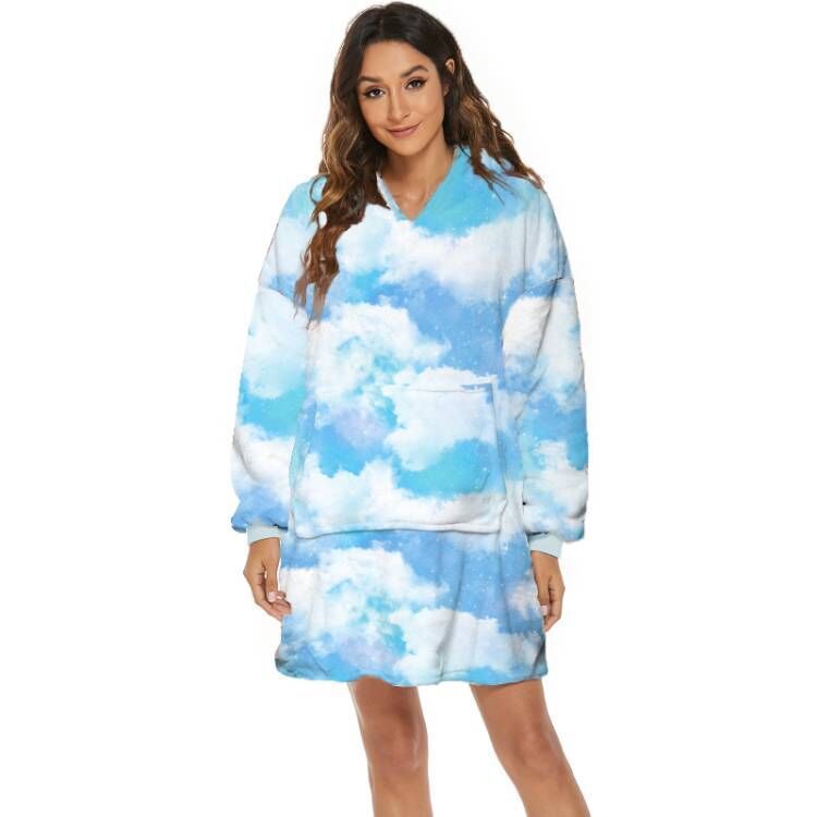 Cartoon Fruit Printed Lazy Blanket Hooded - globaltradeleader