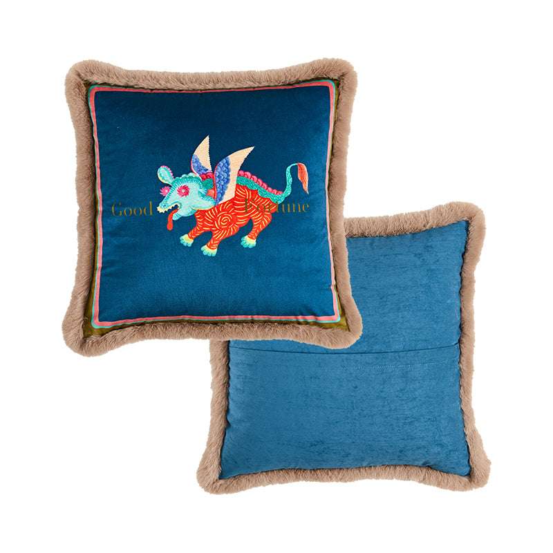 Plush Bedside Backrest Cover Sofa Lumbar Pillow