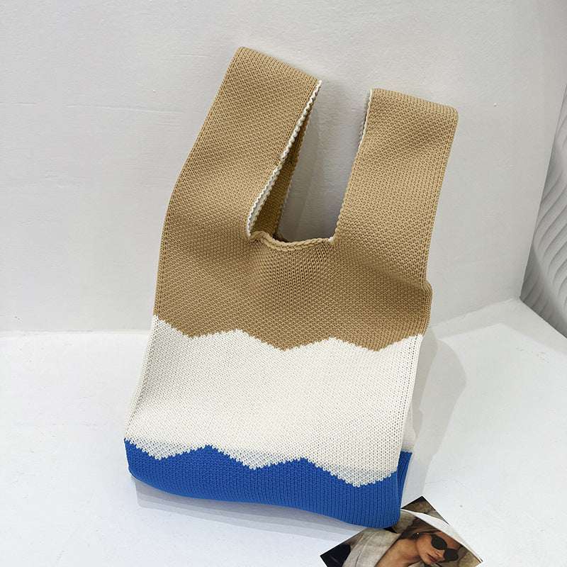 Knitted Colorful Knit Bucket Bag Handle