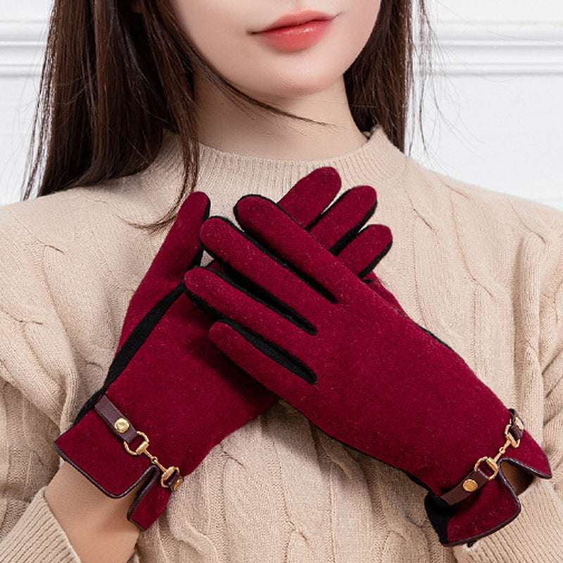 New Women's Autumn And Winter Cashmere Gloves - globaltradeleader
