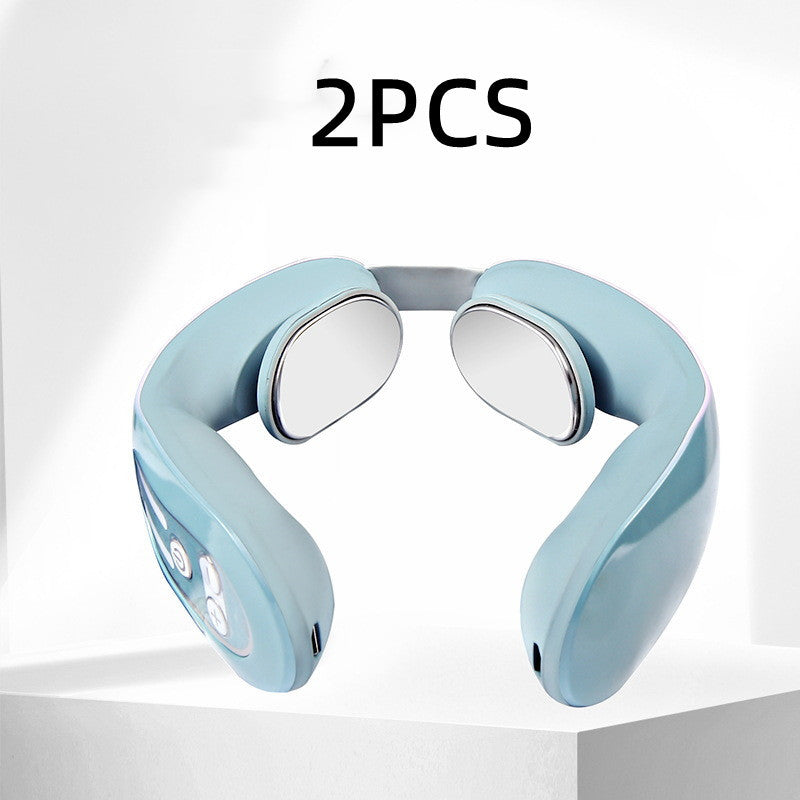 EMS Neck Acupoints Lymphvity Massager Device Intelligent Neck Massager With Heat Blue Hot Design - globaltradeleader