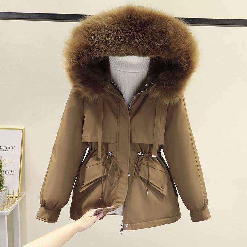 Korean Style Loose Cotton Short Fleece Parka - globaltradeleader