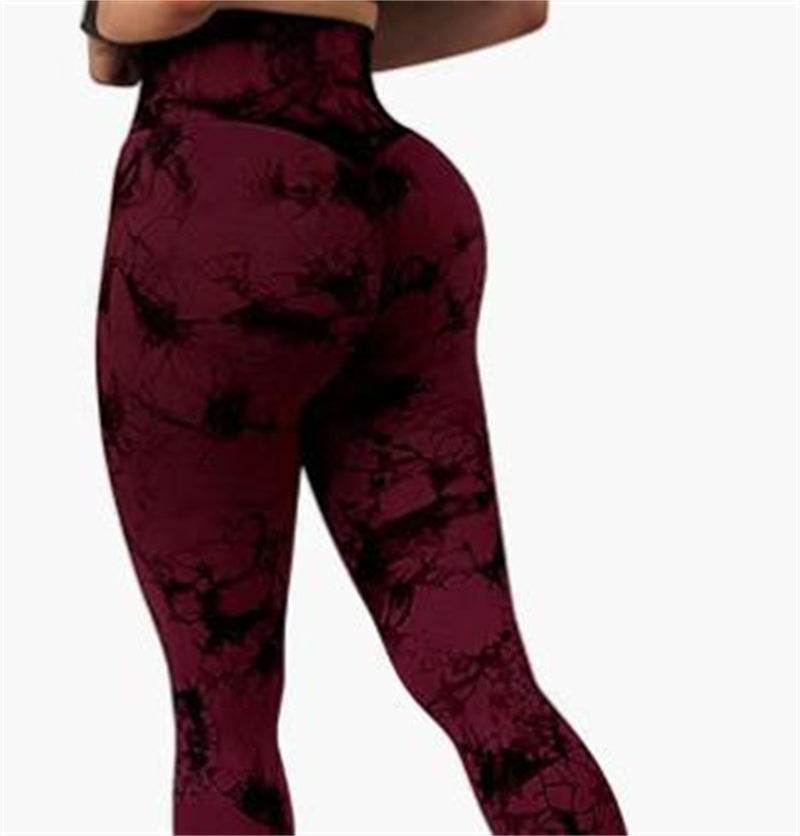 Fashion Tie Dye Printed Leggings High Waist Hip Lifting Tight Fitness Sports Yoga Pants For Women - globaltradeleader