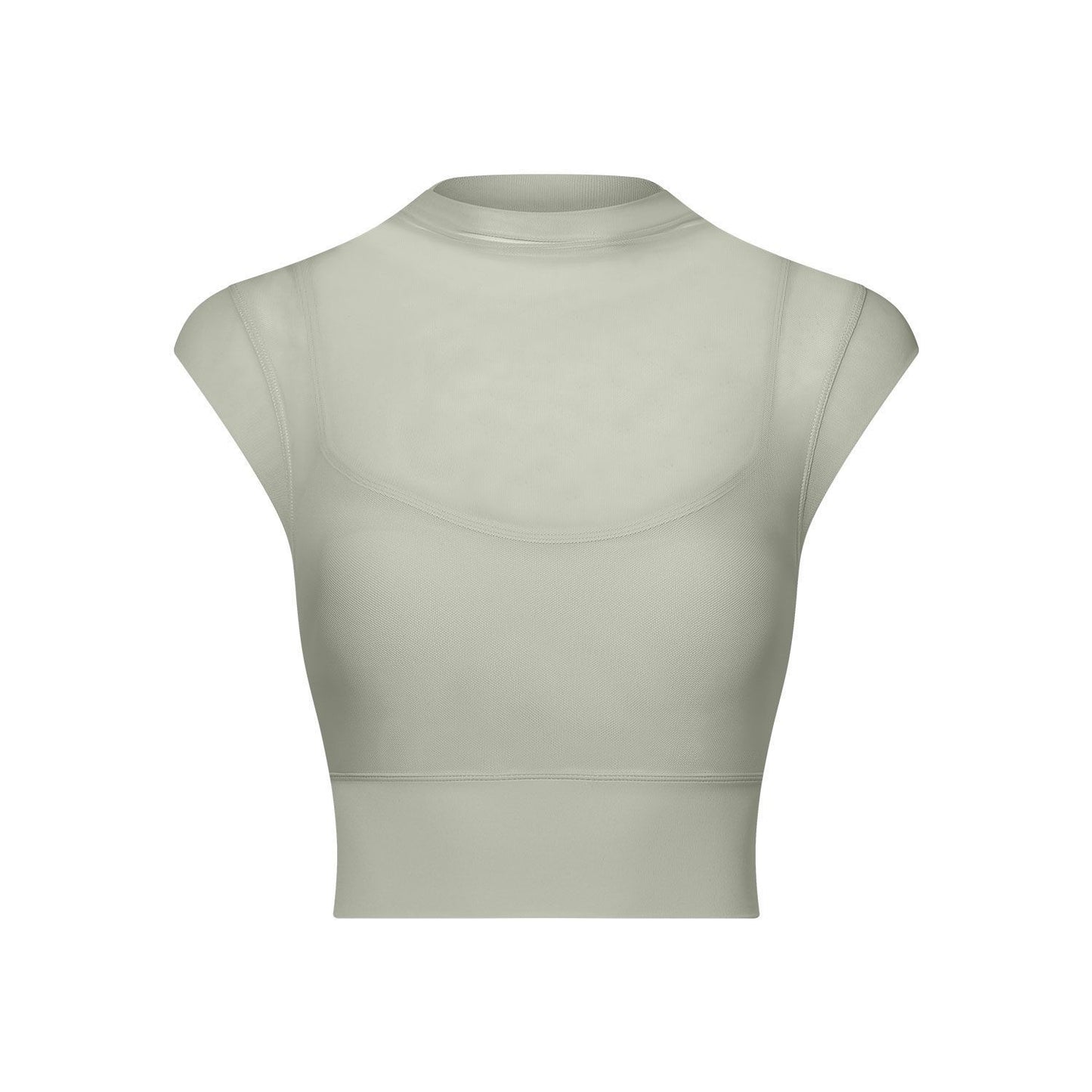 Mesh Yoga Clothes Flounced Sleeve Running Quick-drying Sports Bra With Chest Pad - globaltradeleader