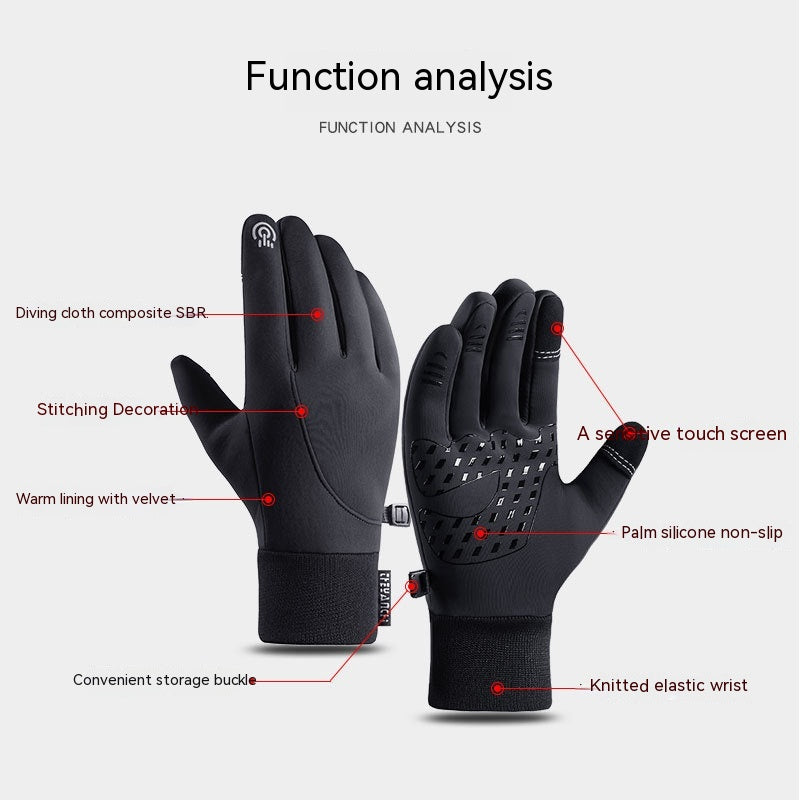 Cycling Gloves Autumn And Winter Outdoor Sports Waterproof Touch Screen