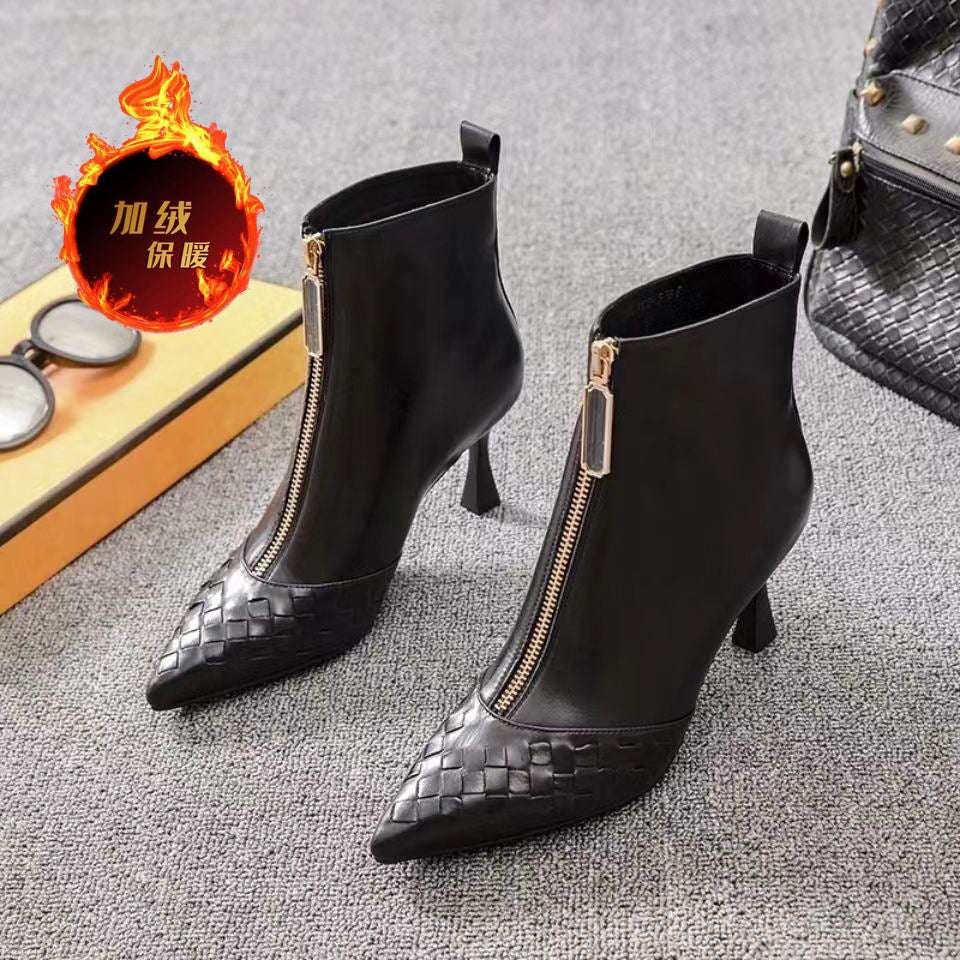 Pointed Toe Stiletto Heel Ankle Boots For Women - globaltradeleader