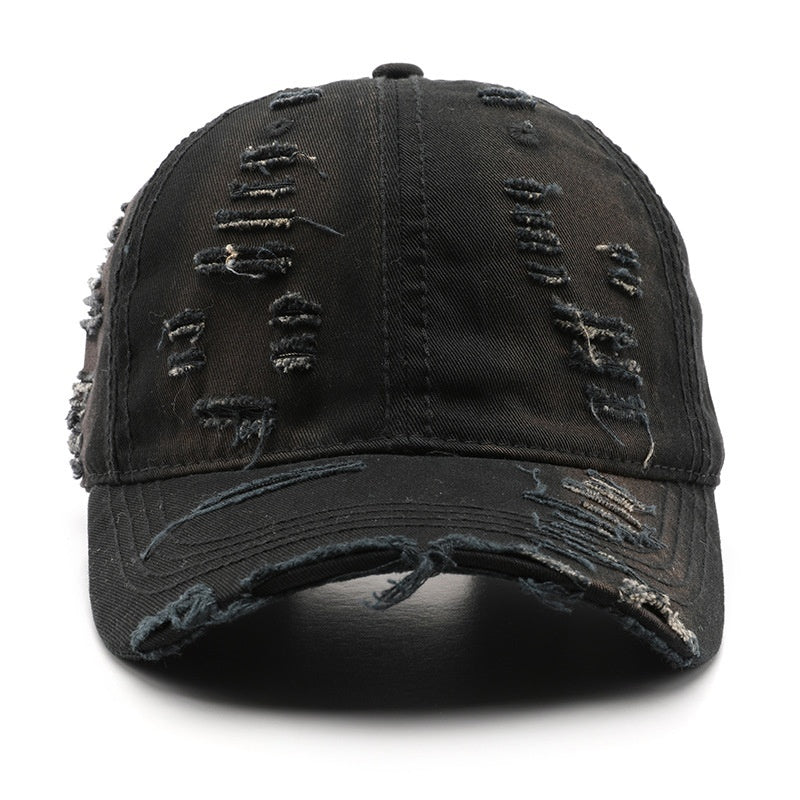 Retro Pure Color Washed Hole Light Board Baseball Cap - globaltradeleader