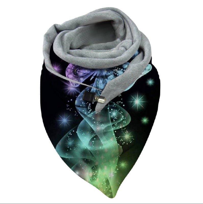 Versatile Thickened Simple Warm Shawl Fashionable Printed Scarf