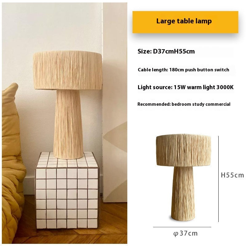 Bedroom Retro Bedside Hand-woven Rattan Table Lamp - globaltradeleader
