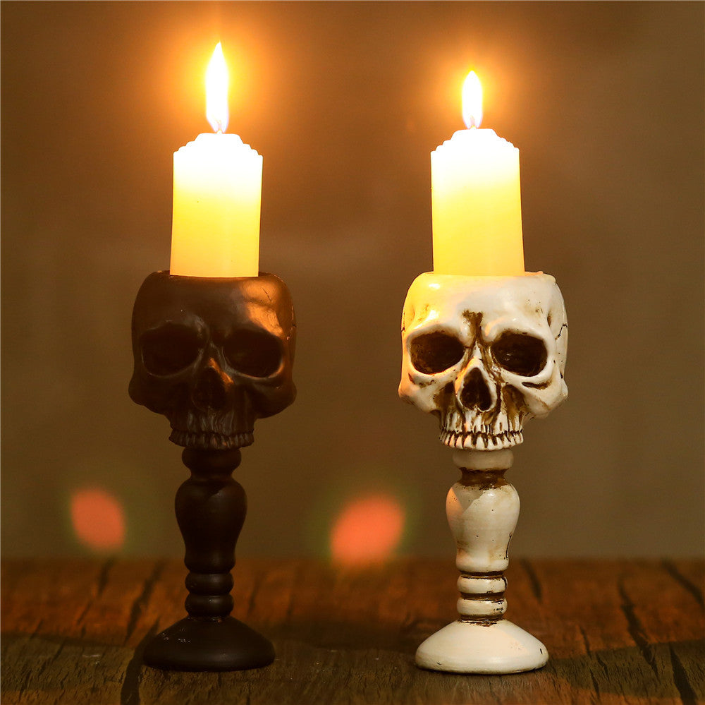 Three-dimensional Skull Column Candlestick Home Decoration