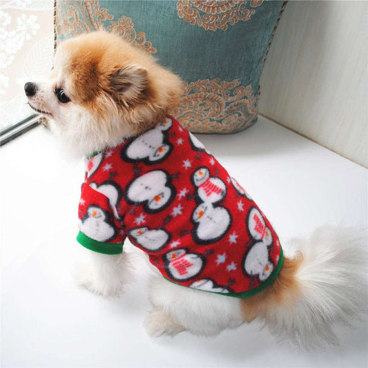 Dog Christmas Clothing Optional Classic Pattern Christmas Hat Ginger Cake Autumn And Winter Pullover Fluffy Jacket Warm Hoodie