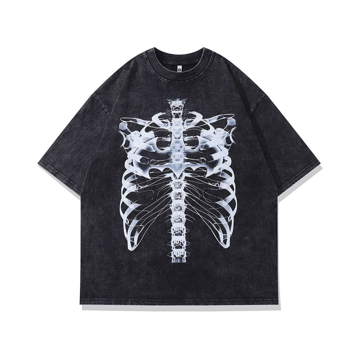 Retro Cartoon Printed Loose Round Neck Short Sleeve T-shirt - globaltradeleader