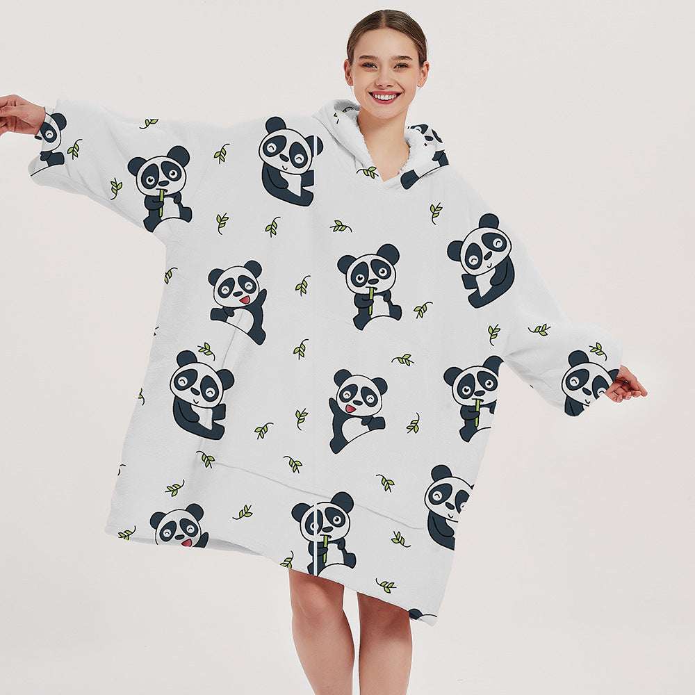 Cartoon Fruit Printed Lazy Blanket Hooded - globaltradeleader