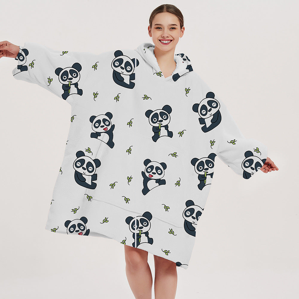 Cartoon Fruit Printed Lazy Blanket Hooded - globaltradeleader