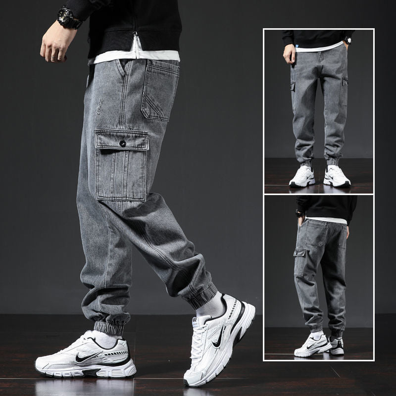 Spring And Autumn Japanese Style Workwear Multi-pocket Jeans - globaltradeleader
