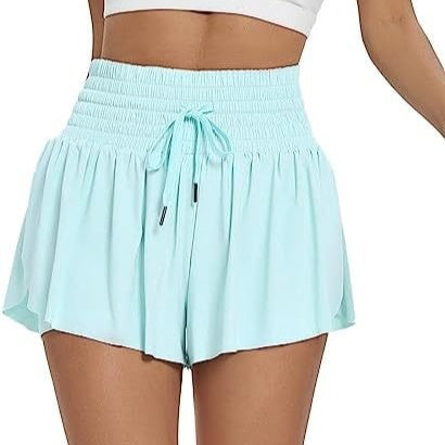 Women's Solid Color Elegant Sports High Waist Shorts - globaltradeleader