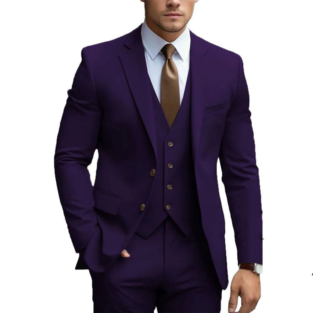 Business Casual Men's Three-piece Suit For Bridegroom Men's Wedding - globaltradeleader