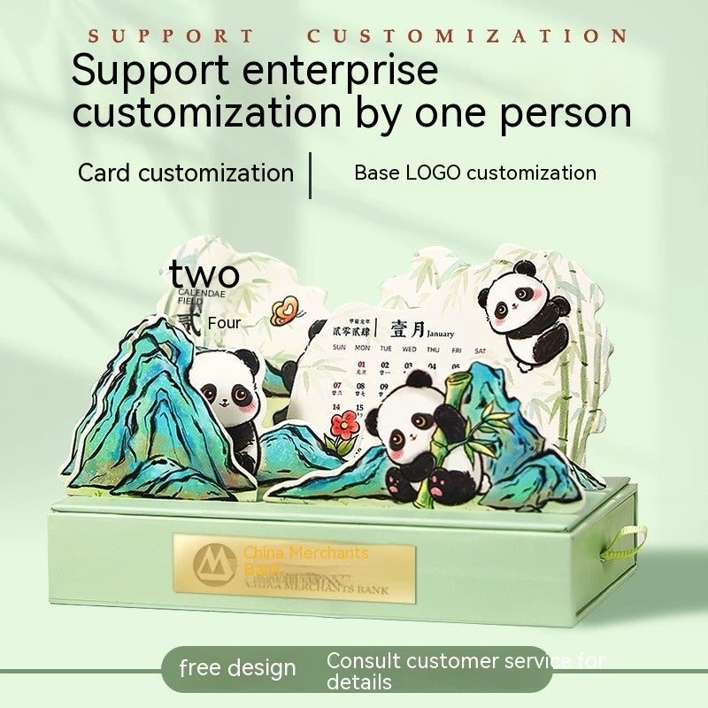 2024 Panda Creative Storage Office Desk Surface Panel Decoration Calendar - globaltradeleader