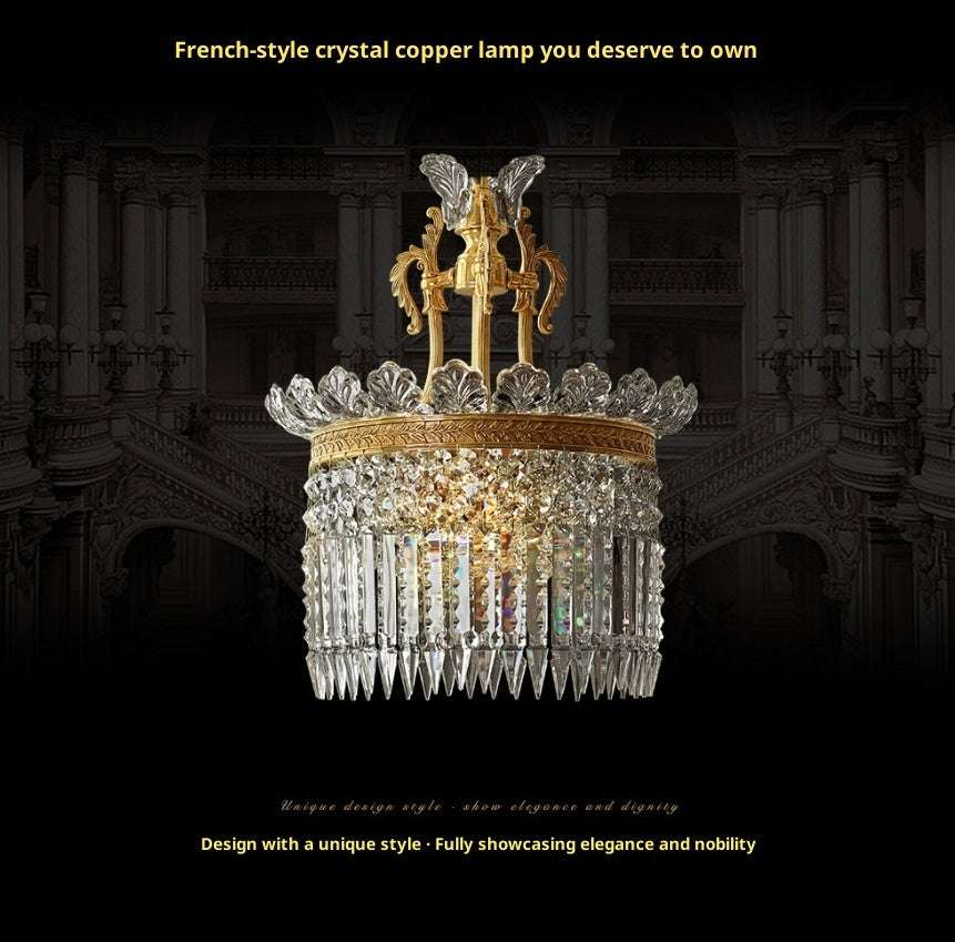 Dining Room Entrance Corridor Bedroom Copper Crystal Chandelier - globaltradeleader