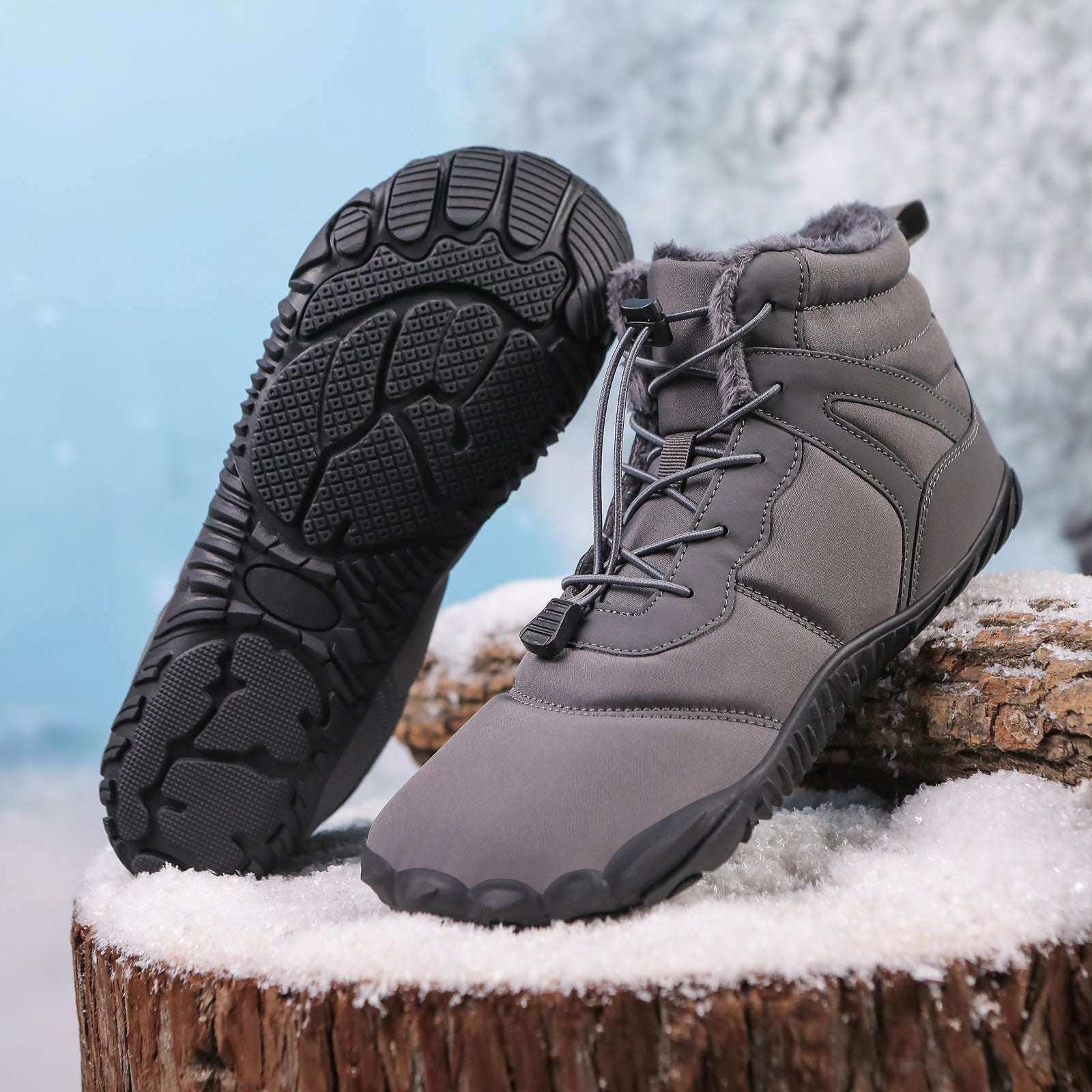 Five Fingers Non-slip Snow Boots Waterproof Velvet Warm Men And Women Outdoor Hiking Shoes - globaltradeleader