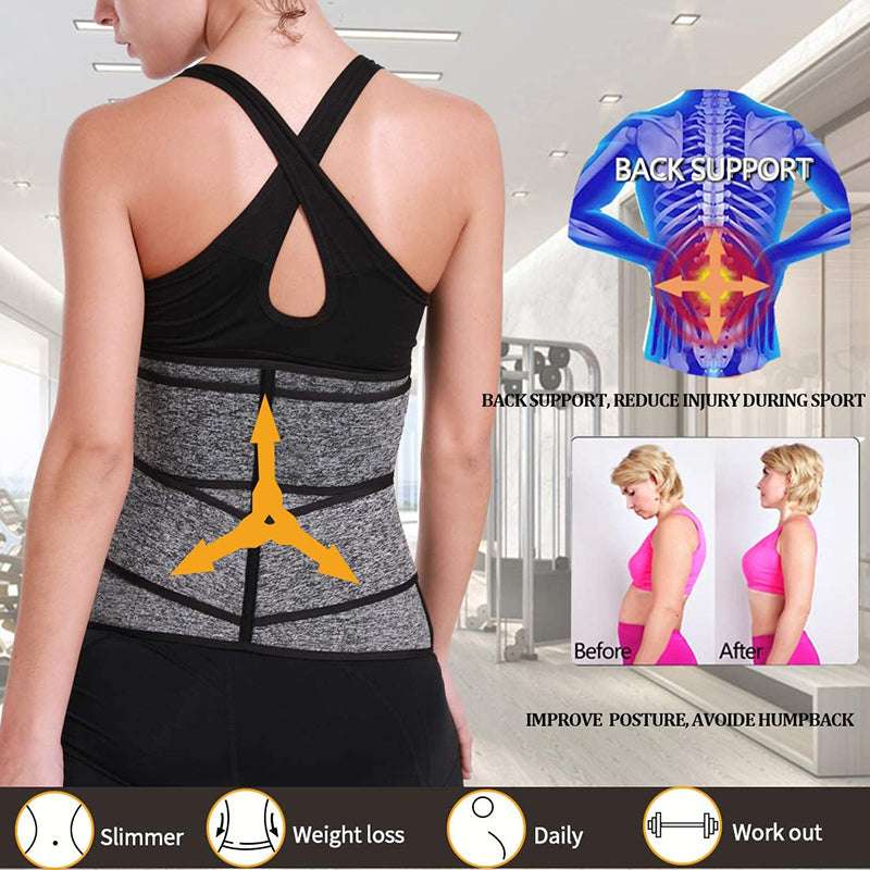 Tummy Sweat Shapewear Bodysuits Women Waist Trainer Slimming 2-3 Belts Workout Shaper Corset - globaltradeleader