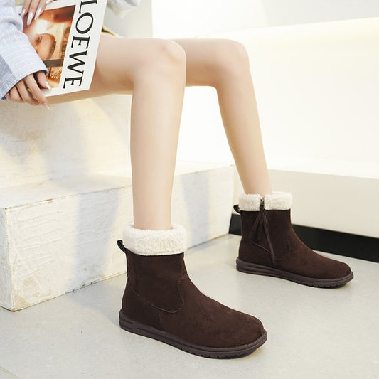 Autumn And Winter New Flat Retro Cotton-padded Shoes For Women - globaltradeleader