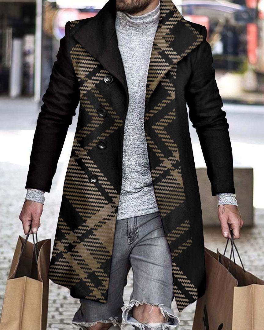 3D Digital Printing Men's Woolen Lapel Jacket - globaltradeleader