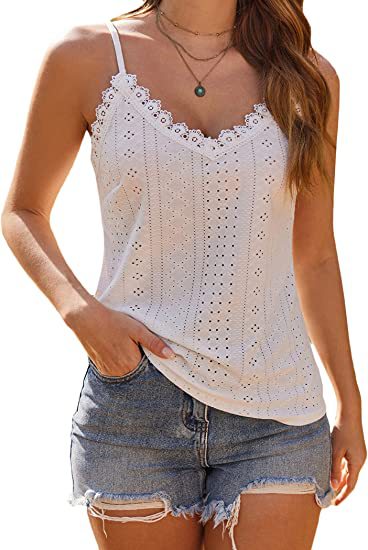 Solid Color Hollow Lace Strappy T-shirt - globaltradeleader