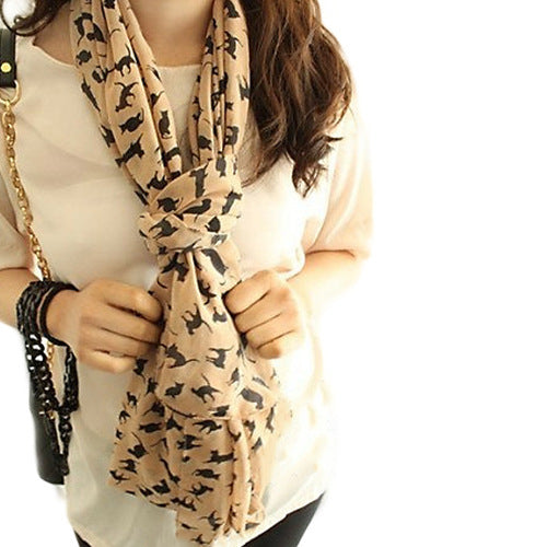 Women's Silk Chiffon Kitty Long Scarf - globaltradeleader