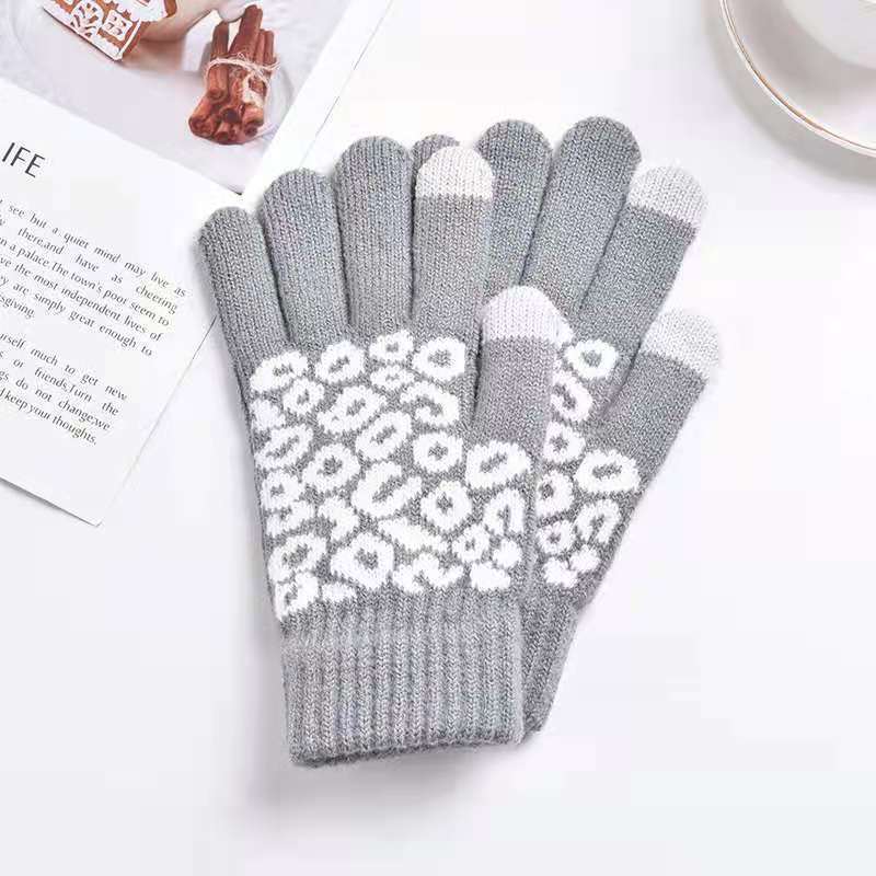 Winter Touch Screen Gloves Knitted Jacquard Men's And Women's Fingers - globaltradeleader