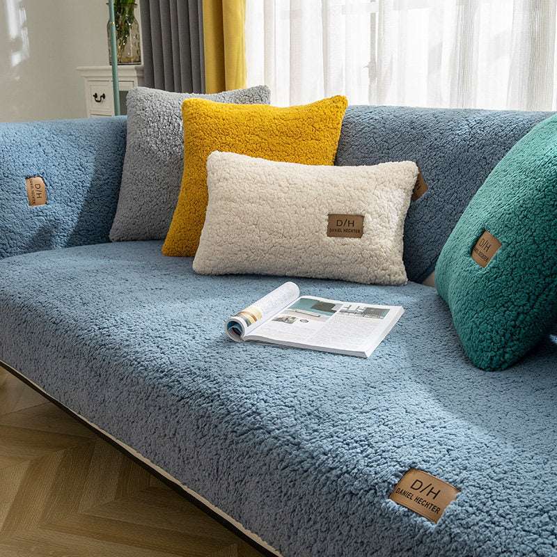 Thick Plush Non-slip Nordic Simple Lamb Velvet Sofa Cushion
