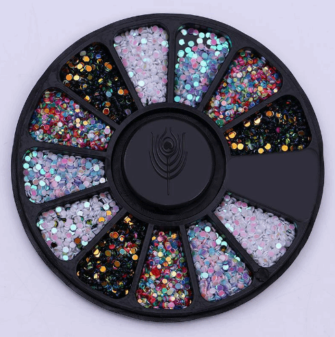 Gold Plating Fancy Shape Diamonds Manicure Diamond Box 12 Models