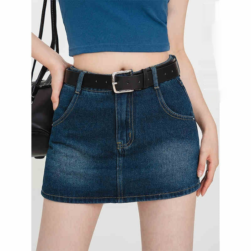 Retro A- Line Denim Short Skirt - globaltradeleader