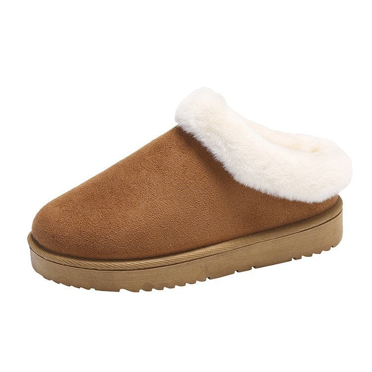 Women Winter New Round Head Leisure Slip-onPlus Size Cotton Shoes - globaltradeleader