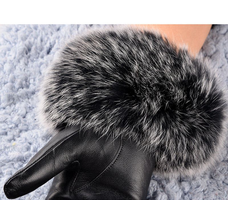 Women's Sheepskin Fleece-lined Warm Gloves - globaltradeleader