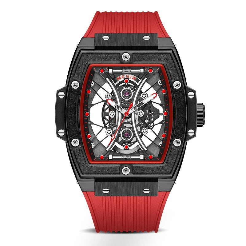 Men's Tonneau Fashion Trend Silicone Strap Luminous Sports Watch - globaltradeleader