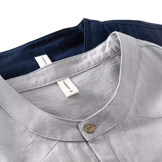 Retro Breathable Casual Summer Men's Linen Short Sleeve Shirt - globaltradeleader