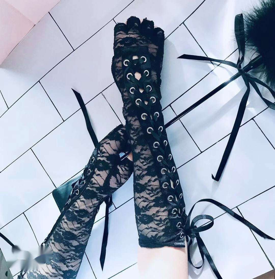 Beautiful Personality Lace Strap Gloves - globaltradeleader