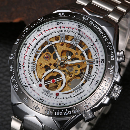 Men's Personality All-steel Hollow Automatic Mechanical Watch - globaltradeleader