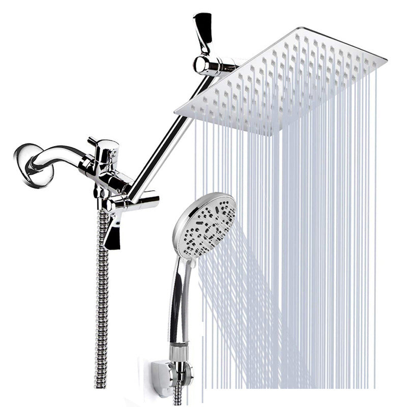 Stainless Steel Top Spray With Extension Rod 9 Function Handheld Dual Shower Set - globaltradeleader