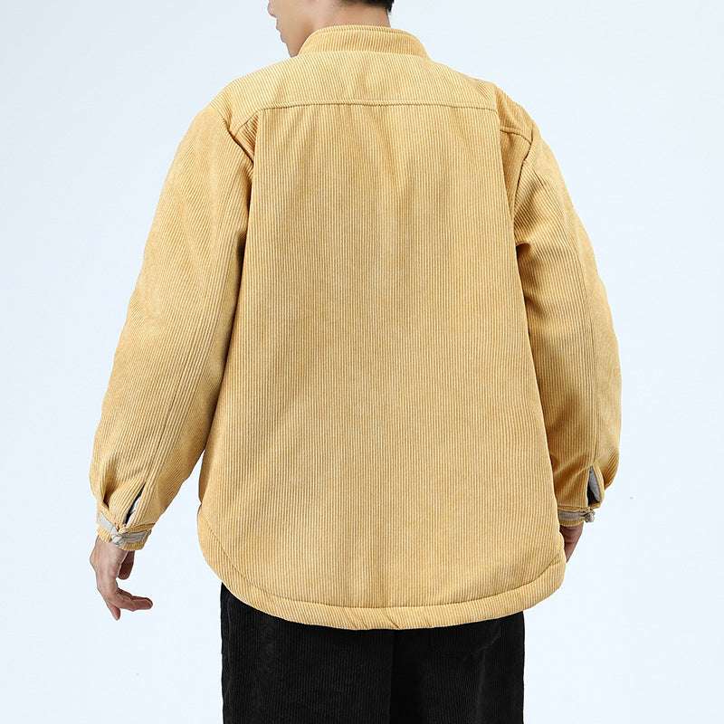 Men's Casual Cotton-padded Buckle Top Coat