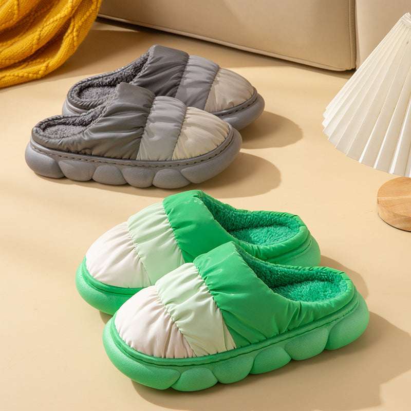 Gradient Slippers Plush Winter Shoes Women House Bedroom Slippers - globaltradeleader