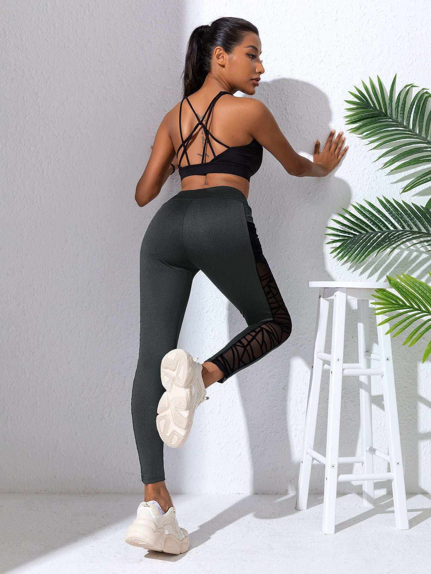 Yoga Primer Plus Size Mesh Stitching Yoga Clothes Hip-lift And Belly Shaping Sports And Fitness Running Trousers - globaltradeleader