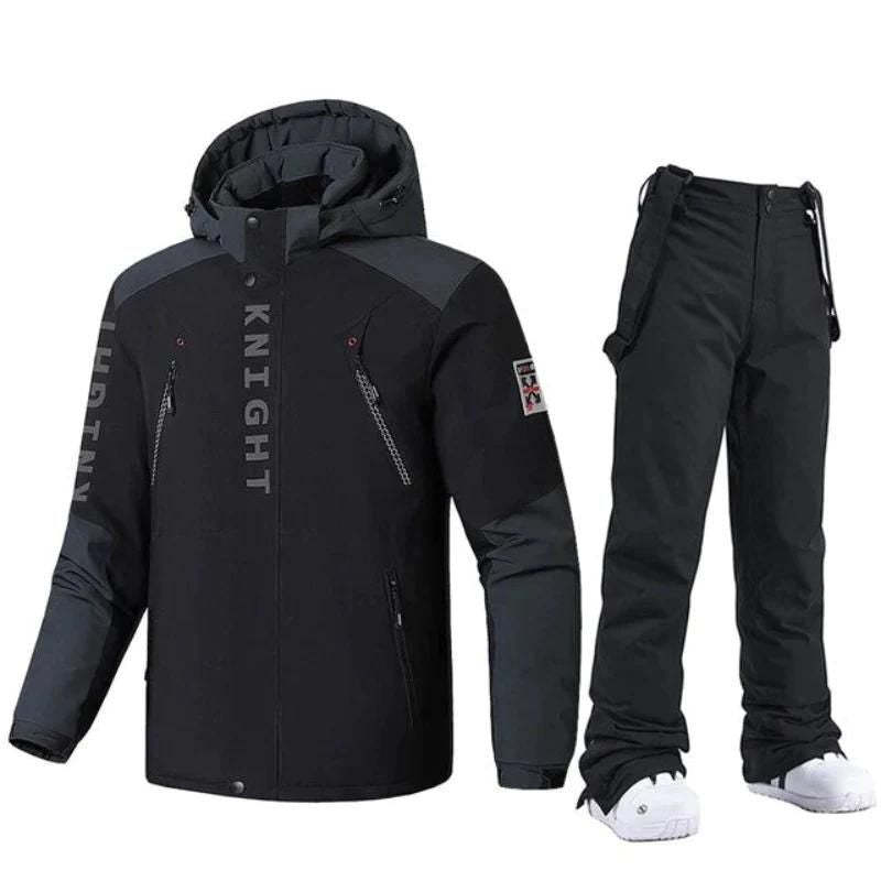 Men's Padded And Thickened Colour Blocking Fatigue Cotton Jacket Pants Set - globaltradeleader