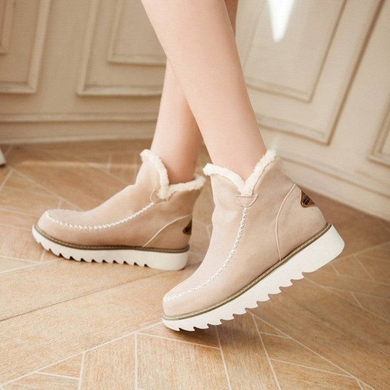 Flats Shoes Women Winter Snow Boots Warm Plush Ankle Booots - globaltradeleader